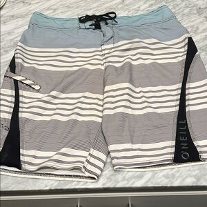 O'Neill Blue and Black Board Shorts Quick-Drying Swimwear - 33 Waist.